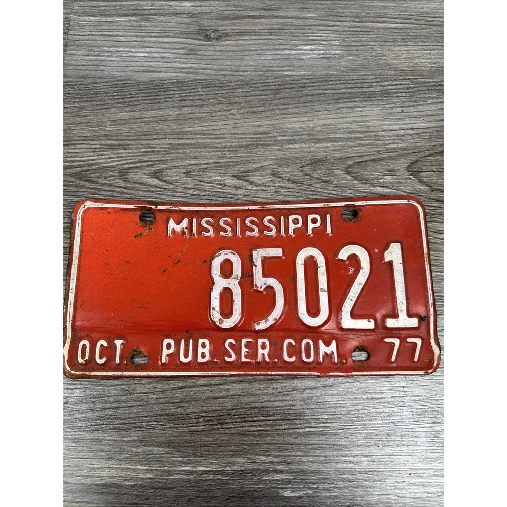 1977 Mississippi public service commission‎ license plate 85021